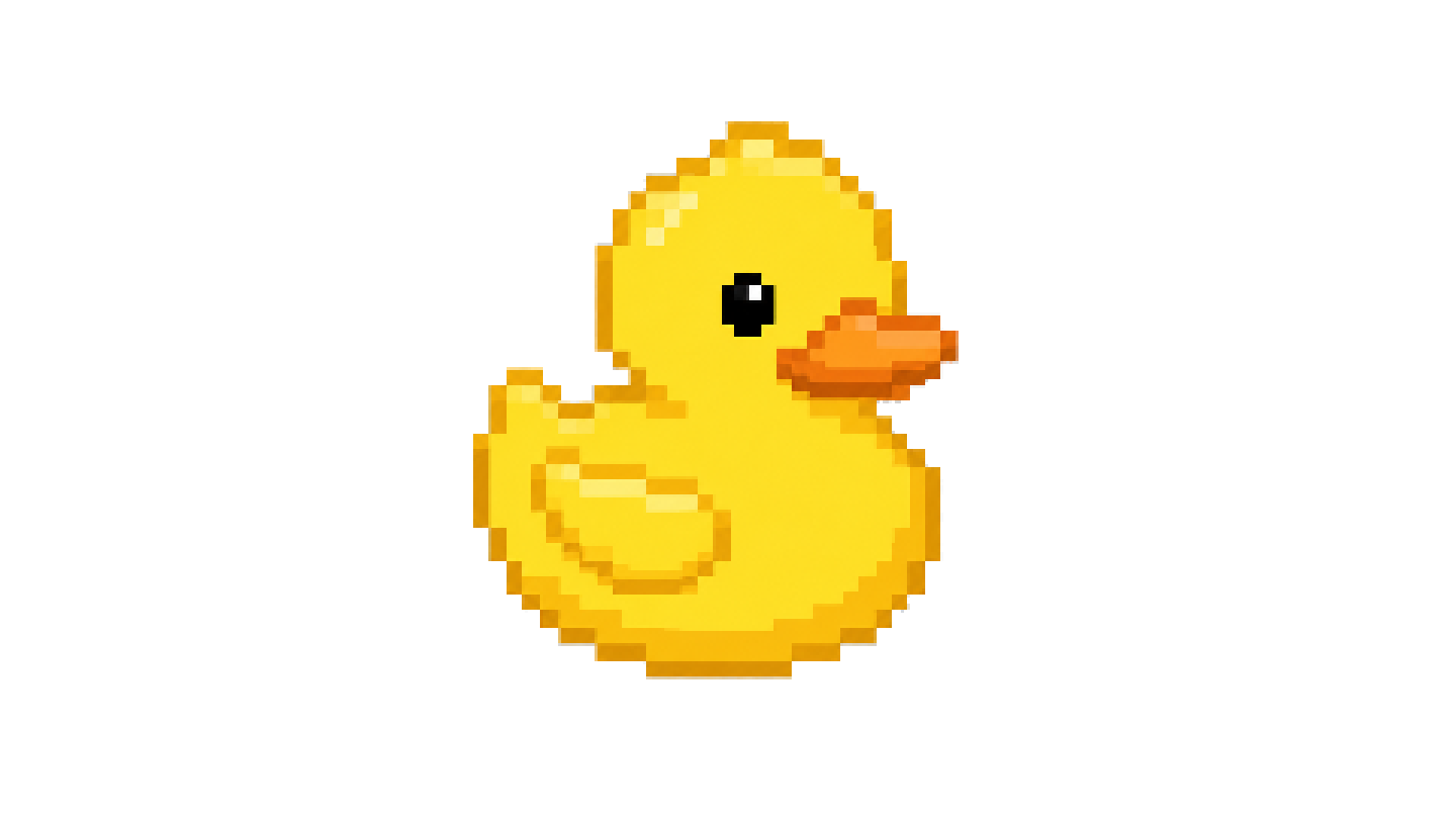 Rubber Duck Learning pixel-art duck icon